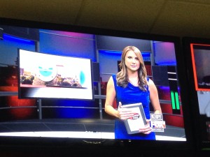 Watching Jenna do a live newscast from the control room. She is looking taller, thinner and blonder than the last time we saw her. Loved every moment....