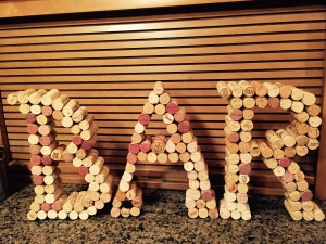 Wine cork bar sign for the wedding in case some whack job doesn't recognize the bar....